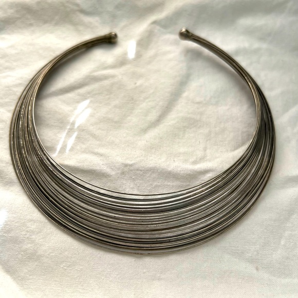 Vintage Silver wire choker necklace - Picture 1 of 8